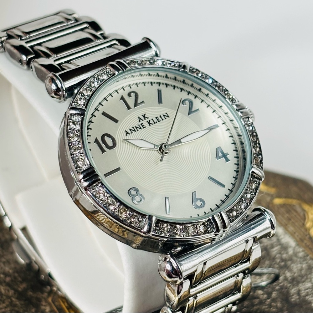Anne Klein Silver Rhinestone Women's Watch